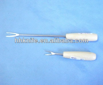 stainless steel fondue fork,wooden handle