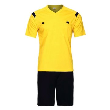 Referee sublimated jeresy referee shorts wholesale soccer shirt referee soccer shirts yellow football jersey