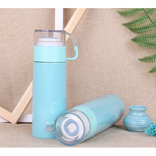 Stainless Steel Vacuum Flask Transparent Cover with Handle