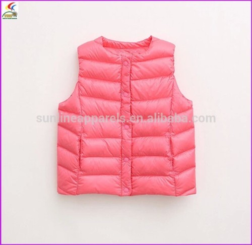 new pattern kids down padded vest for girl