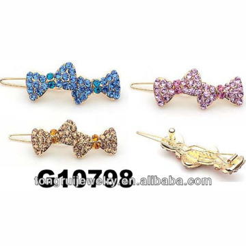 fashion girl crystal shining double bow tie hair bow clip