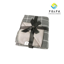 Gray checkered Felt Blanket