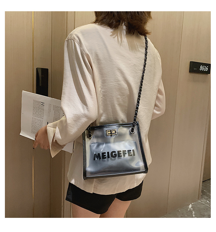 Summer transparent tote bag clear large capacity jelly beach bag lady shoulder bag