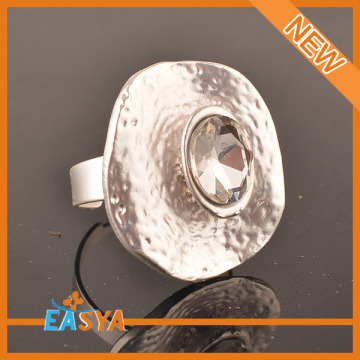 Silver Round White Crystal Ring Cheap Wholesale