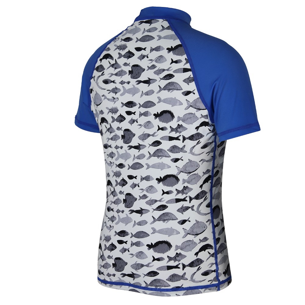 Seaskin Boys Sleeves curtos Padrão de peixes Rash Guards