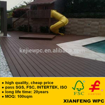 Solid WPC Flooring Anti Slip Wood Plastic Composite Boards Waterproof WPC Deck UV Coating