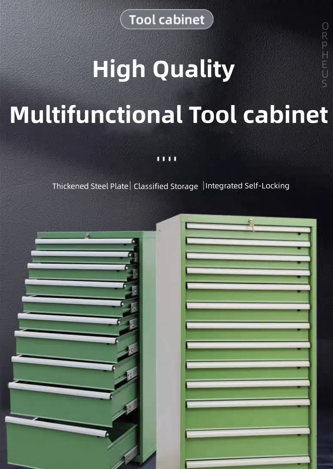 Heavy-Duty Metal Tool Chest Workbench with Rolling Box Trolley Drawers Garage Storage Cabinets Lock Cart Tool Cabinet Set