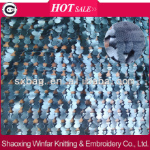 circle patterns lace with leather cutwork embroidery on fabric for lady dress garment