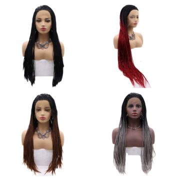 Vendors HD front lace braid wig for black women braided wigs