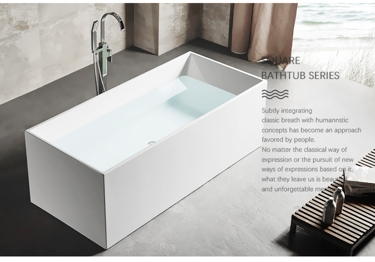 Manufacturer Supplier Unique Design Black Square Vintage Bathroom Freestanding Bath Tub