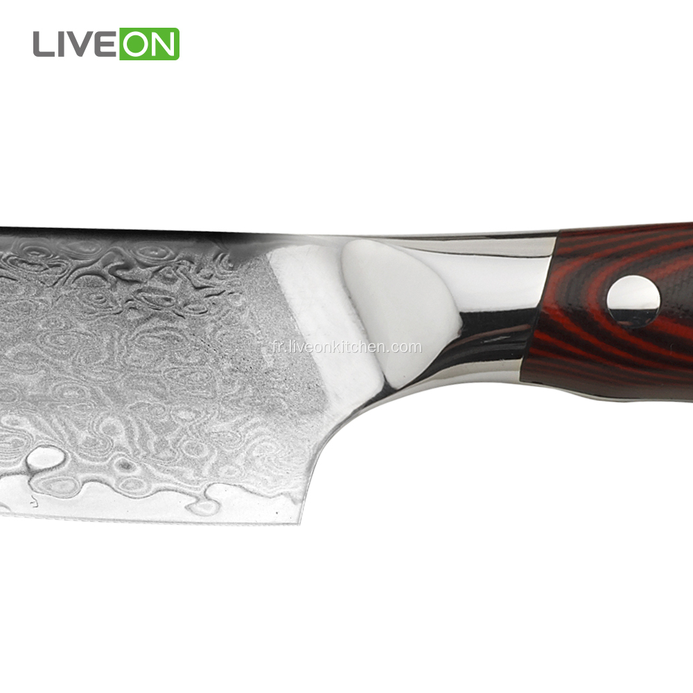 Couteau Santoku Couteau 5 &#39;&#39; de grade militaire avec manche G10