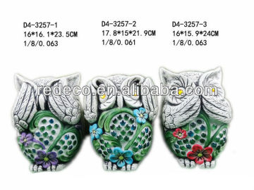 Outdoor ceramic owl garden decor