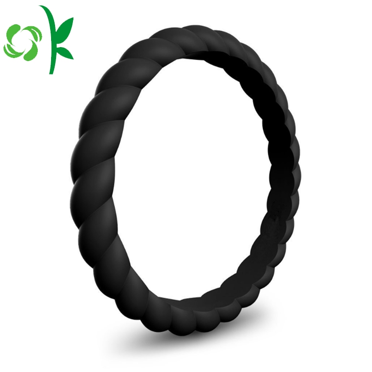 Custom Twist-shape Silicone Rubber Wedding Finger Ring