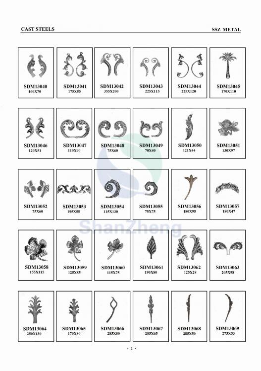Cast Iron Leaves cast Iron Flowers for Decorative Wrought iron gate Window railing Ornaments Cast Steel Leaves Ornaments
