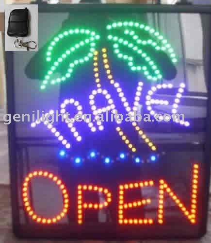 LED travel sign with remote control