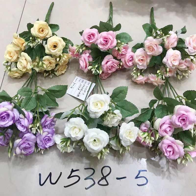 Five Rose Head Artificial Wedding Rose Flower Bouquet