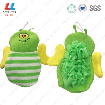 Green style bee children bath gloves