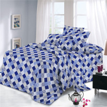 Modern Blue Geometric Disperse Print Polyester Sheet Fabric