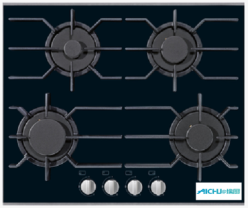 Black Gas Cooktop With 4 Burners