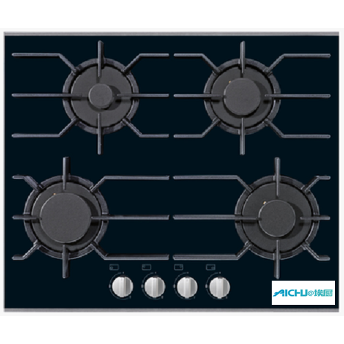 Black Gas Cooktop With 4 Burners