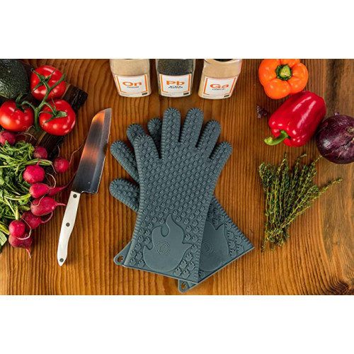 BPA Free Silicone BBQ Oven Gloves Heat Resistant Grill Gloves Silicone Oven Mitts Supplier