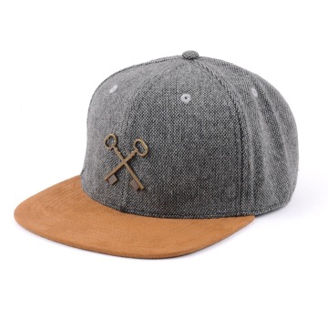 suede brim snapback 6 panels flat bill hat