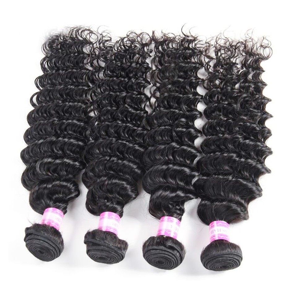 Brazilian Hair China Suppliers, Peruvian Deep Curly Wavy Hair bundle With Human Hair lace closure