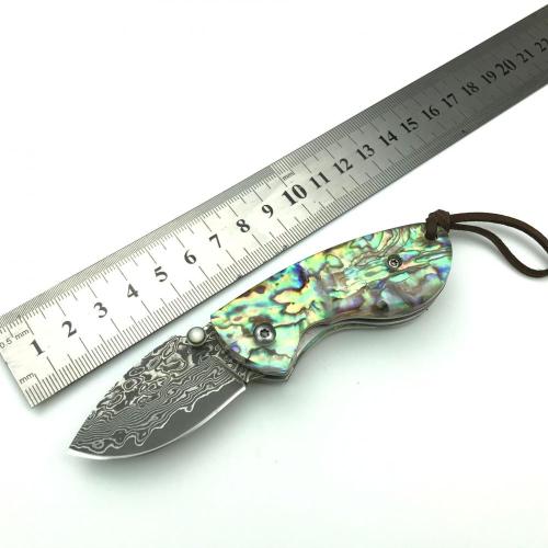 Coltello tascabile pieghevole con lama di Damasco VG10