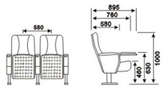 Popular Folding Wooden Cheap Price Auditorium Chair (YA-01)