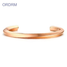 Stylish Stainless Steel Rose Gold Open Cuff Bangle