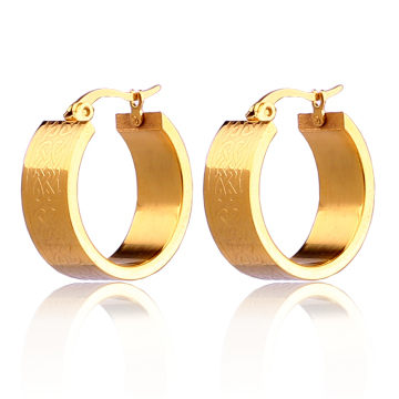 316L stainelss steel gold plated celtic knot hoop earrings