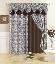 2 Pc Curtain Panel Set with Attached Valance