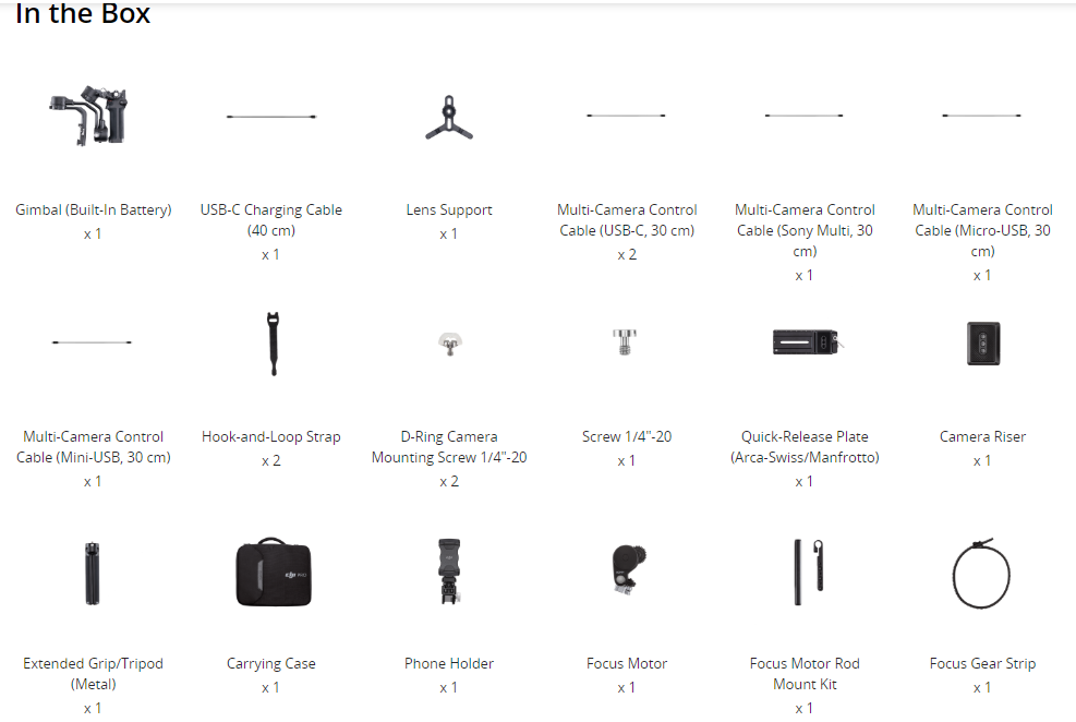 2020 hot new DJI RSC 2 /RSC 2 Pro Combo Gimbal 1 inch OLED screen 3kg payload Multi-scene solution 14hrs fast charge battery