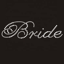 Iron-On Crystal Team Bride Design Hotfix Rhinestone Motif Transfer for T-Shirts