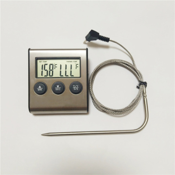 Digital Thermometer with Cook Alarm Stainless Steel