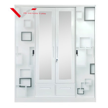 4-Door Steel Wardrobe for Bedroom Storage