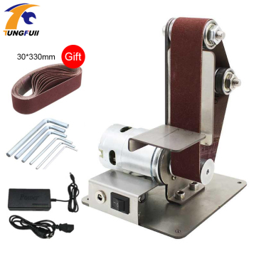 110-240V Electric Belt Machine Sander 350W Sanding Grinding Polishing Machine Abrasive Belts Grinder DIY Polishing Cutter Edges