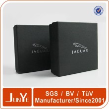 silvery foil logo black square cardboard men wallet box
