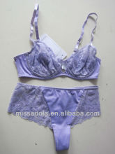 European Style Lingerie Set fancy purple brassiere set Trade assurance supplier