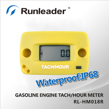 Resettable LCD Digital Inductive Tachometer Hour Meter Yellow