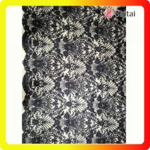 Blue embroidery lace mesh with blue sequins