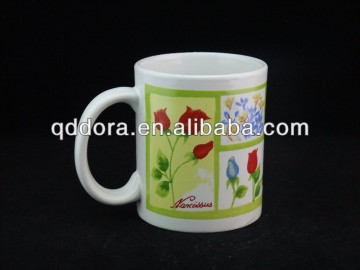 flower printing porcelain mug,decal ceramic coffee mugs,gift ceramic mugs