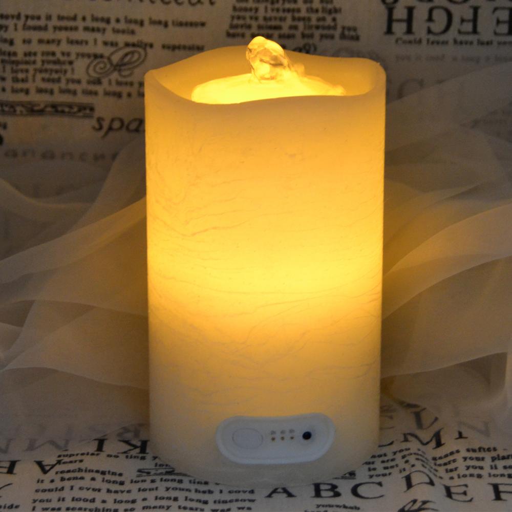 LED Fountain Flameless Festive Candles With Button