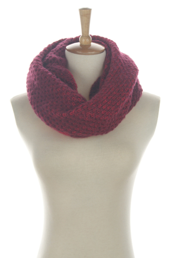 Ladies Acrylic Infinite Scarf with Mixed Yarns