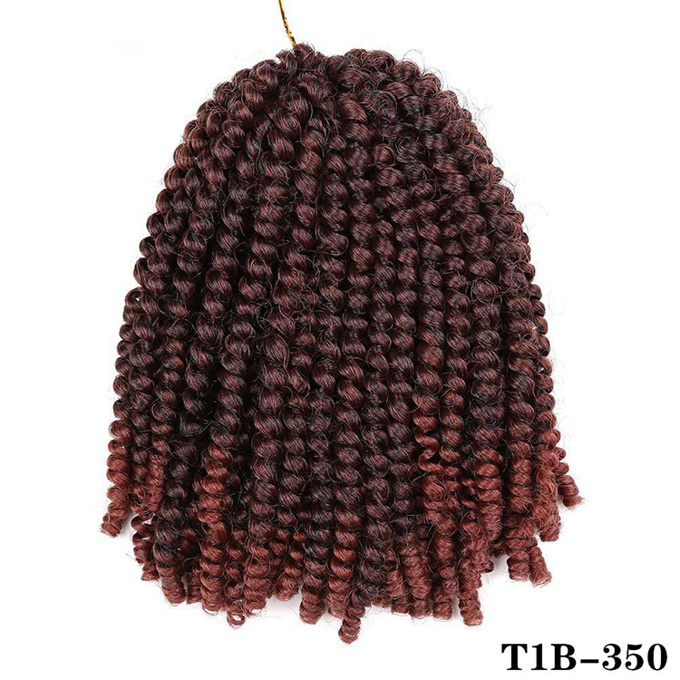 Good Quality 8inch braiding hair curly braid bob red bulk color unstreched extension ombre bomb braids crochet spring twist hair