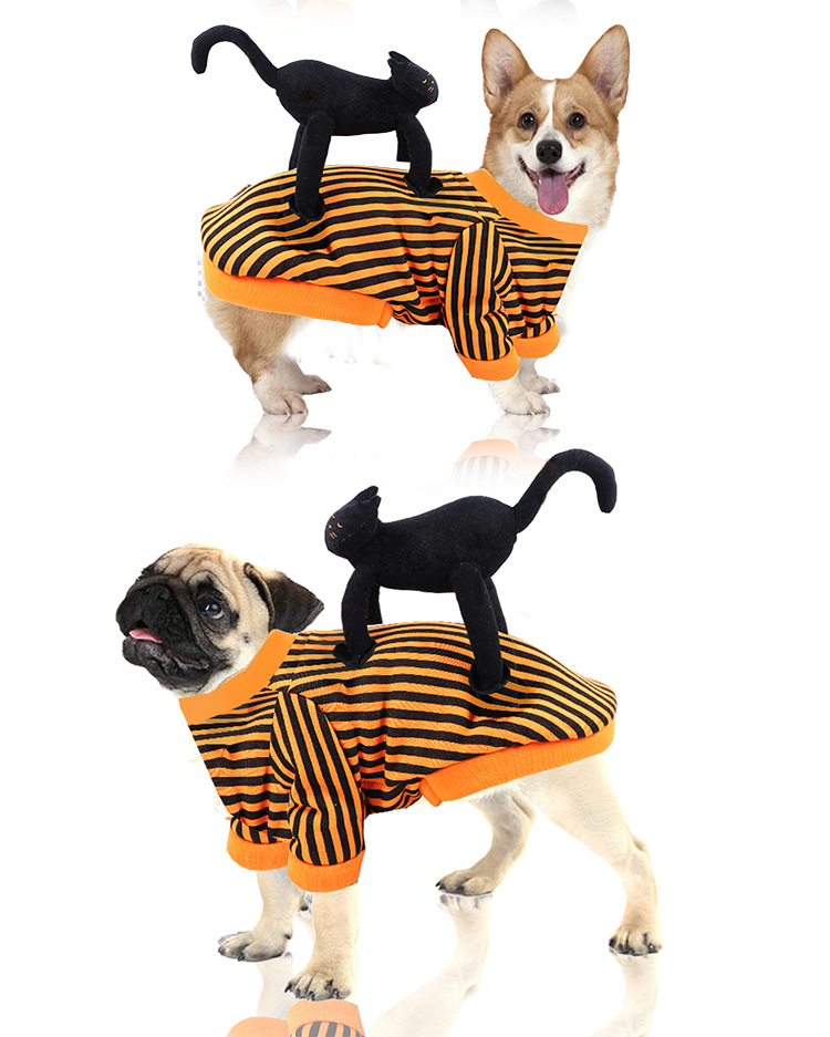 Funny black cat standing up dog clothes cat pet clothes Halloween Christmas day clothes for medium-sized dogs