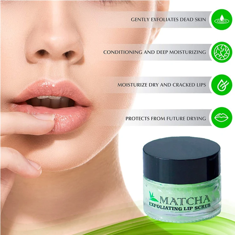 OEM/ODM Hydrating Treatment Exfoliating Green Tea Matcha Sugar Lip Scrub