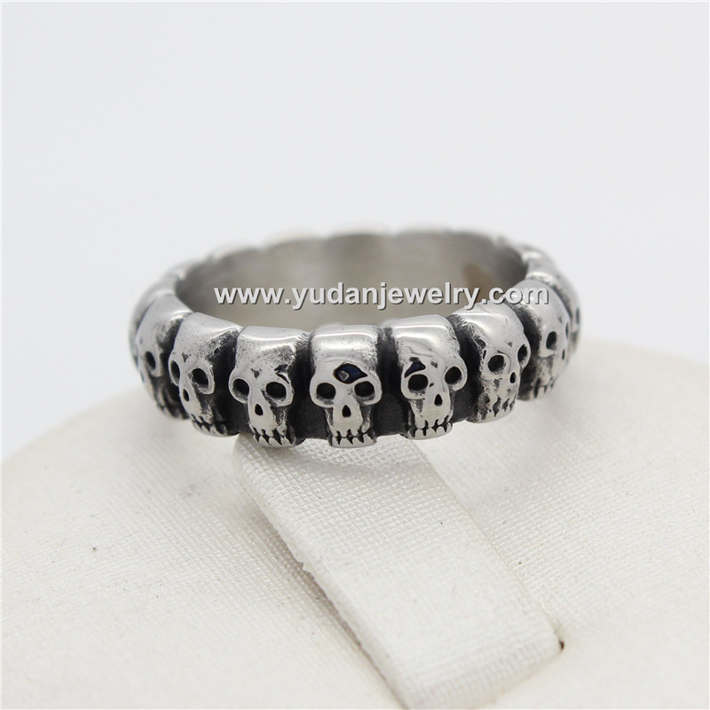 Guangzhou Ractory Wholesale Steel Biker Skull Ring Jewelry