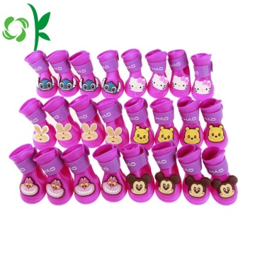 Waterproof Rain Boots Silicone Jelly Color Pet Shoes