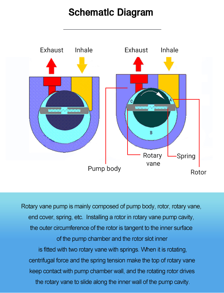 Hydraulic Molecular Mechanical Rotary Vane Vacuum Pump